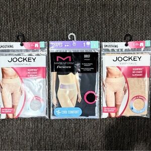 Jockey Slipshorts Tan & Gray Maidenform Briefs Black Shapewear Sz S NWT 3 for 1